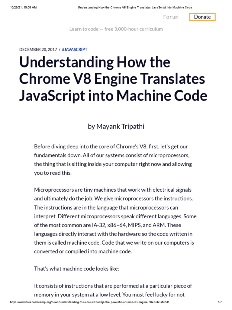 Understanding How The Chrome V8 Engine Translates JavaScript Into ...