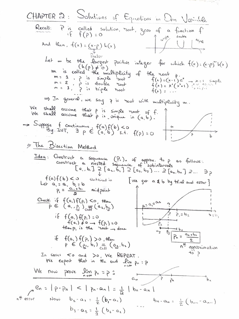 Chapter 2 Solutions of Equations in One Variable | PDF | Teaching ...
