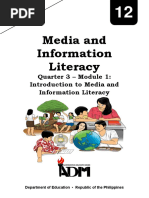 Quarter 3 - Module 1: Introduction To Media and Information Literacy