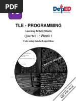 Tle - Programming: Quarter 1: Week 1