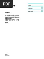 Simatic ET 200S Distributed I/O Digital Electronic Module 8DI DC24V (6ES7131-4BF00-0AA0)