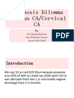 Diagnosis Dilemma Ovarian CA/Cervical CA: DR Tayyeba Rehman Post Graduate Trainee Gynae Unit-II - AHF