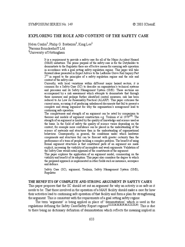 Safety Case PDF Argument Argumentation Theory
