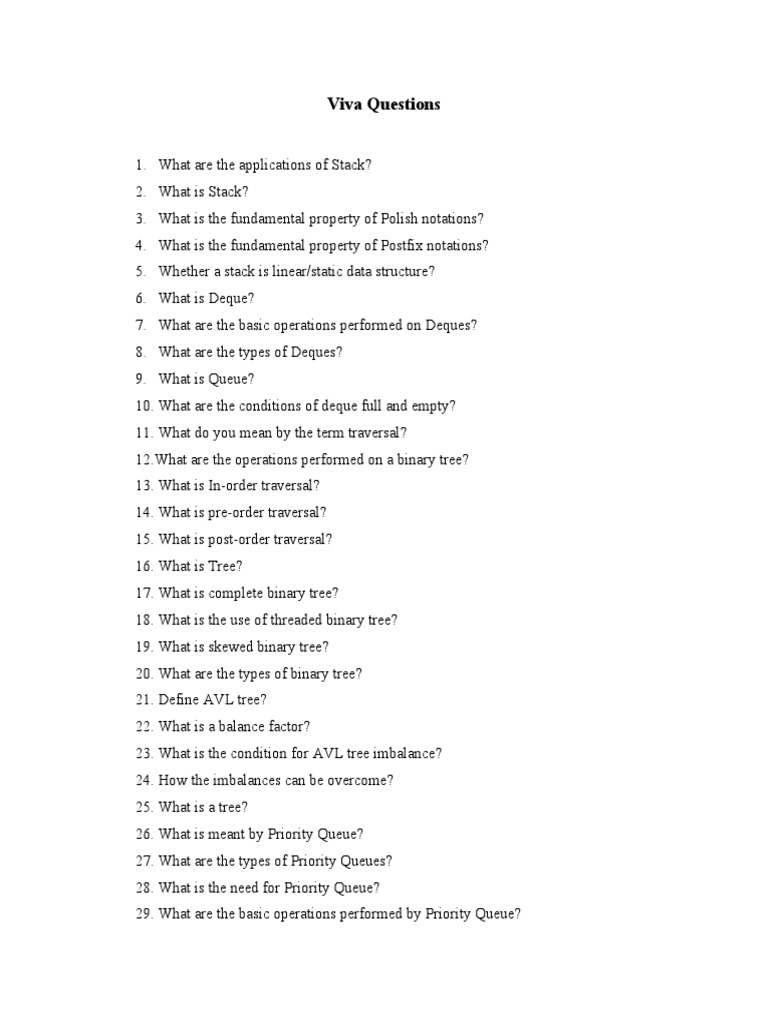 Viva Questions PDF