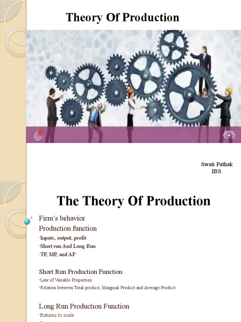 The Theory of Production - 1 | PDF | Production Function | Factors Of ...