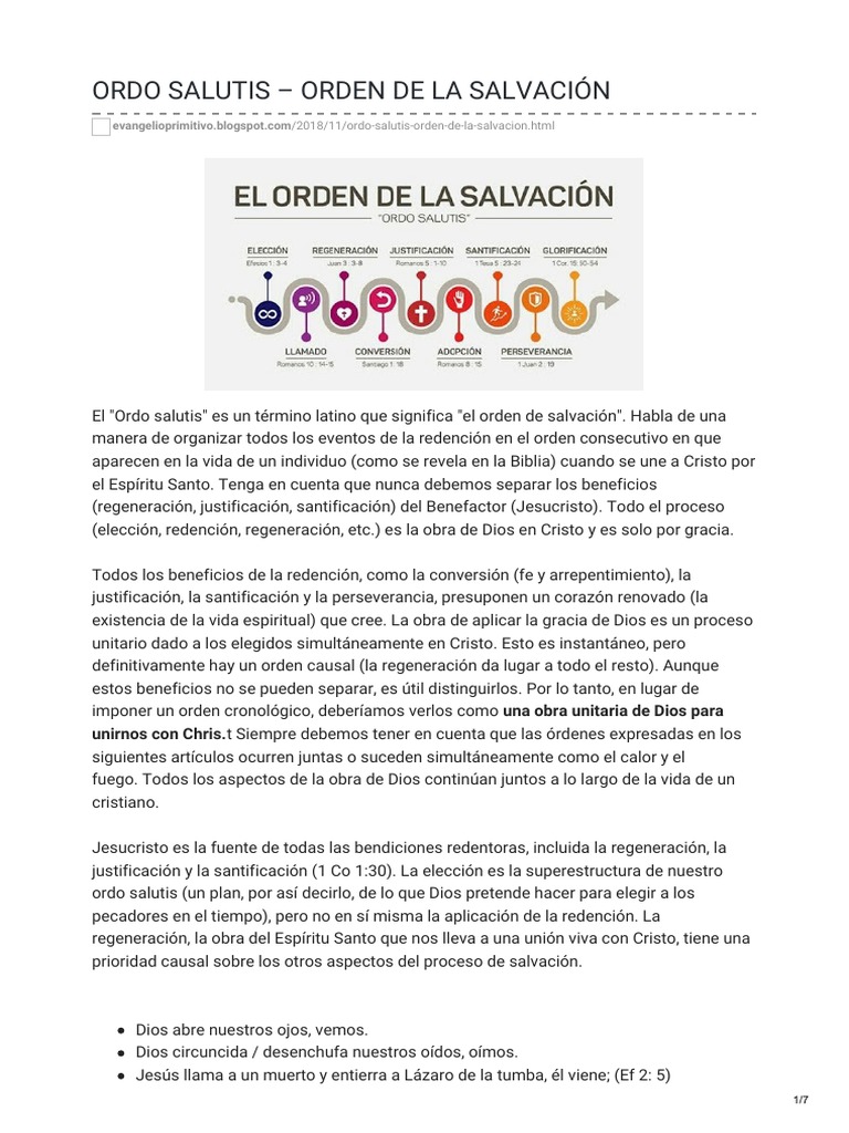 Ordo Salutis: El Orden de la Salvación | PDF | Salvación | Cristo (título)