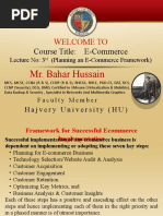 Welcome To: Course Title: E-Commerce