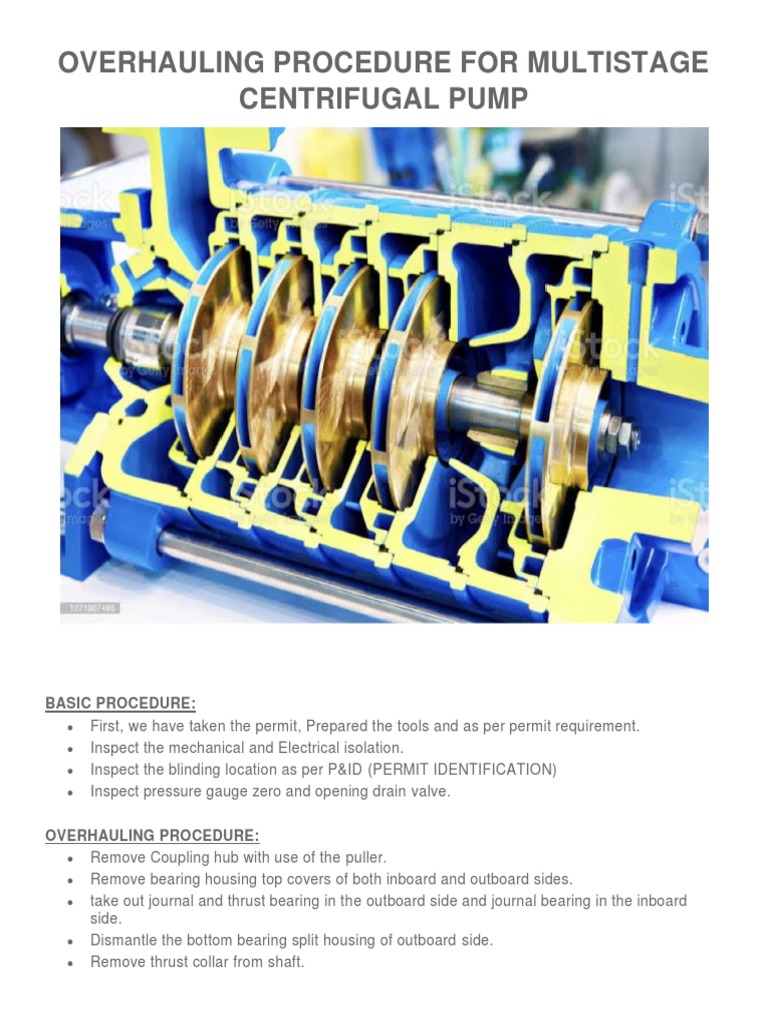 Overhauling Procedure For Multistage Centrifugal Pump PDF