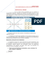 Ecuación canónica hipérbola centro origen