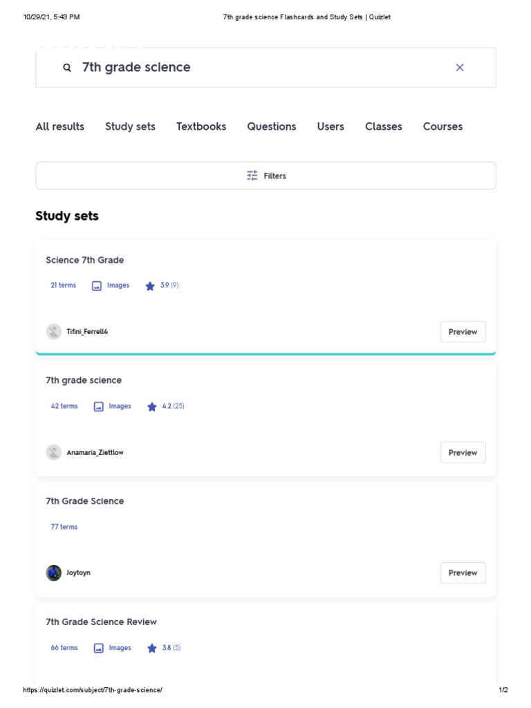7th Grade Science Flashcards and Study Sets - Quizlet | PDF | Learning ...