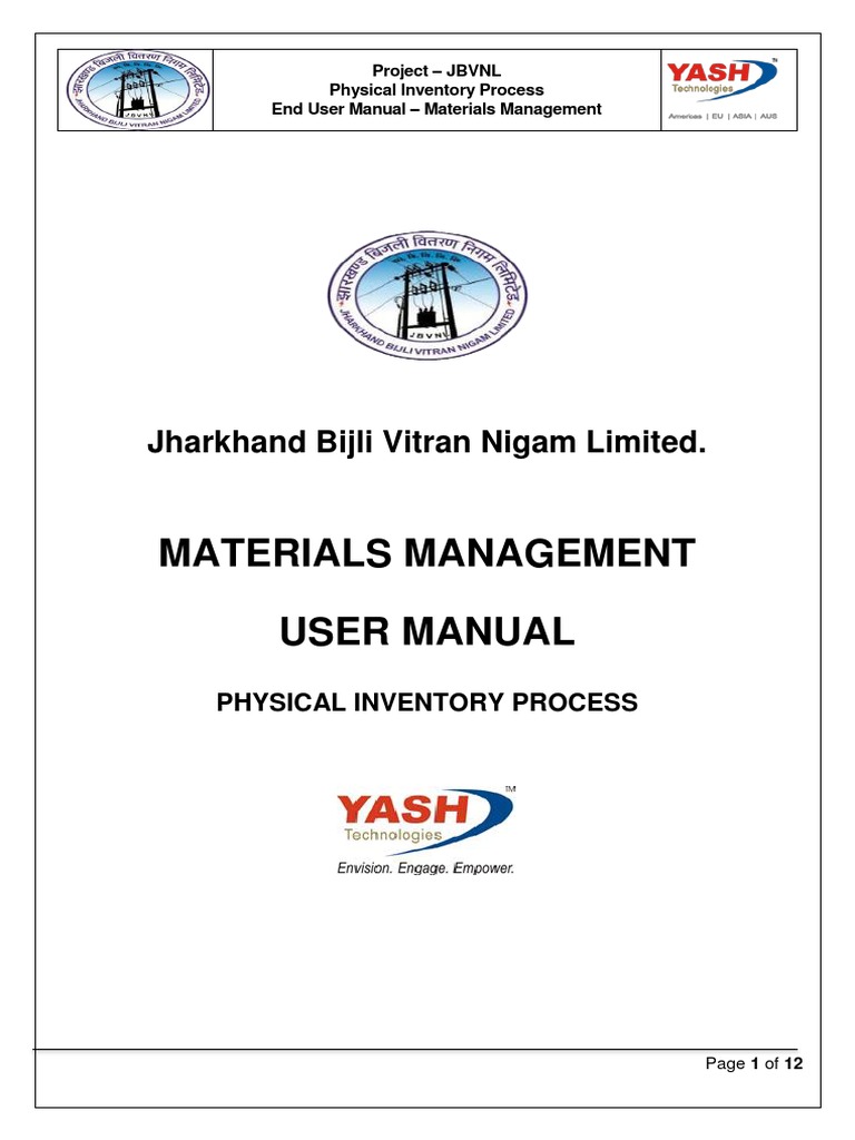 JBVNL SAP Physical Inventory Guide | PDF | Business | Information ...