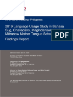 2019 Language Usage Study in Bahasa Sug, Chavacano, Magindanawn, and Mëranaw Mother Tongue Schools Findings Report