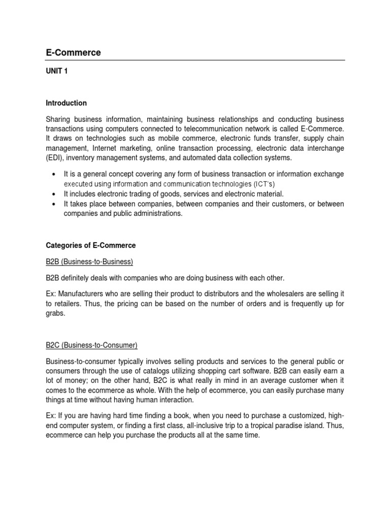 Understanding E-Commerce Fundamentals | PDF | Credit Card | E Commerce