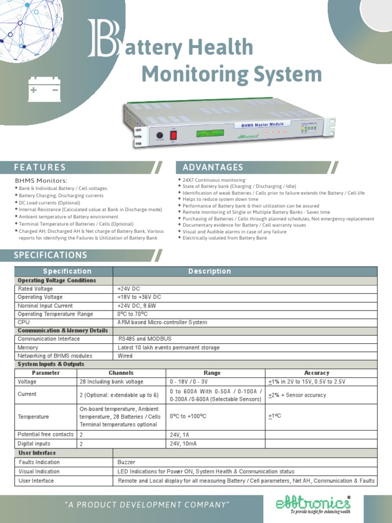 Battery Health Monitoring System | PDF | Electrical Engineering ...