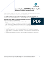 Pearson Edexcel Level 1/level 2 GCSE (9-1) in English Language (1EN0) Summer 2022 Assessment Arrangements