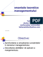 Fundamentele Teoretice Ale Managementului