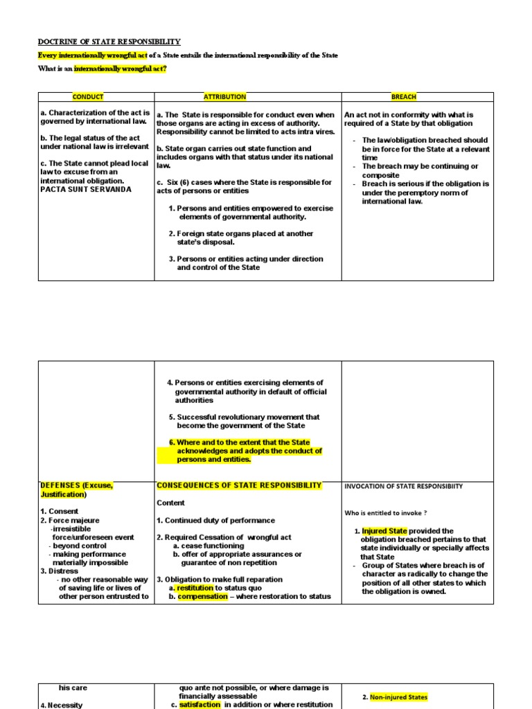 Doctrine of State Responsibility PDF Private Law Political Science