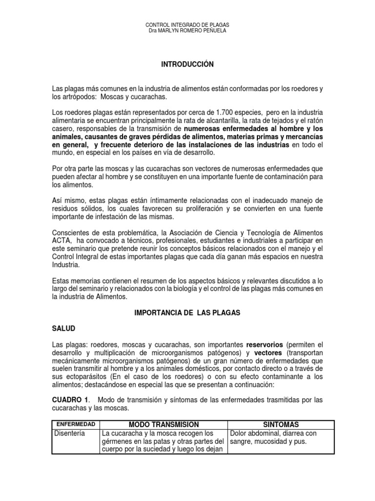 Control de Plagas en Alimentos | PDF | Roedor | Alimentos