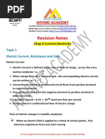 Chap 03 Current Electricity (Revision Notes)