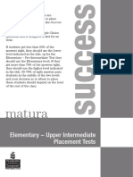 Success Elementary - Upper Intermediate Matura Placement Test