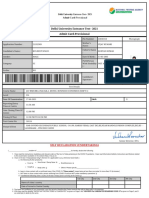 Delhi University Entrance Test - 2021 Admit Card-Provisional: Self Declaration (Undertaking)