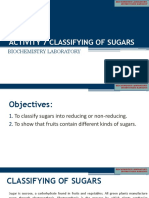 Activity 7 Classifying of Sugars: Biochemistry Laboratory