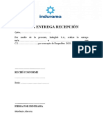 Acta de Entrega Cierre Ventas