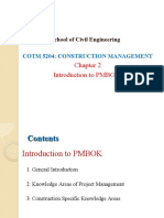 Introduction To PMBOK: School of Civil Engineering