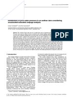 Distribution of Pore Water Pressure in An Earthen