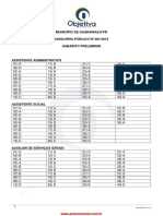 Município de Guaraniaçu/Pr Concurso Público #001/2015 Gabarito Preliminar