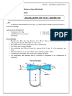 Calibration of Venturimeter: Name: Amishasharon Rajavijai Sahidha Roll Number: 111120011