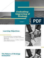 Lesson 5 Evaluating Improvement of Strategy