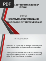 Unit 2: Creativity, Innovation and Technology Entrepreneurship