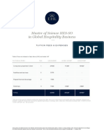 Master of Science HES-SO in Global Hospitality Business: Tuition Fees& Expenses