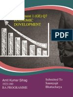 Assignment 1 (GE) Q7 Economic Dovelopment: Amit Kumar Sihag 1921180 Ba Programme