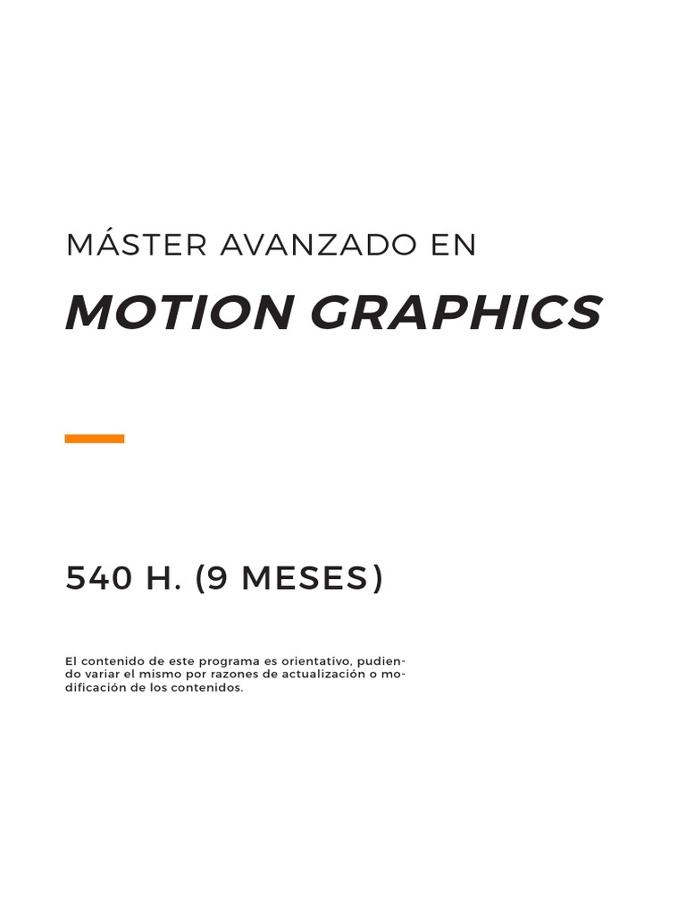 Máster Avanzado en Motion Graphics | PDF | Tecnología digital | Informática