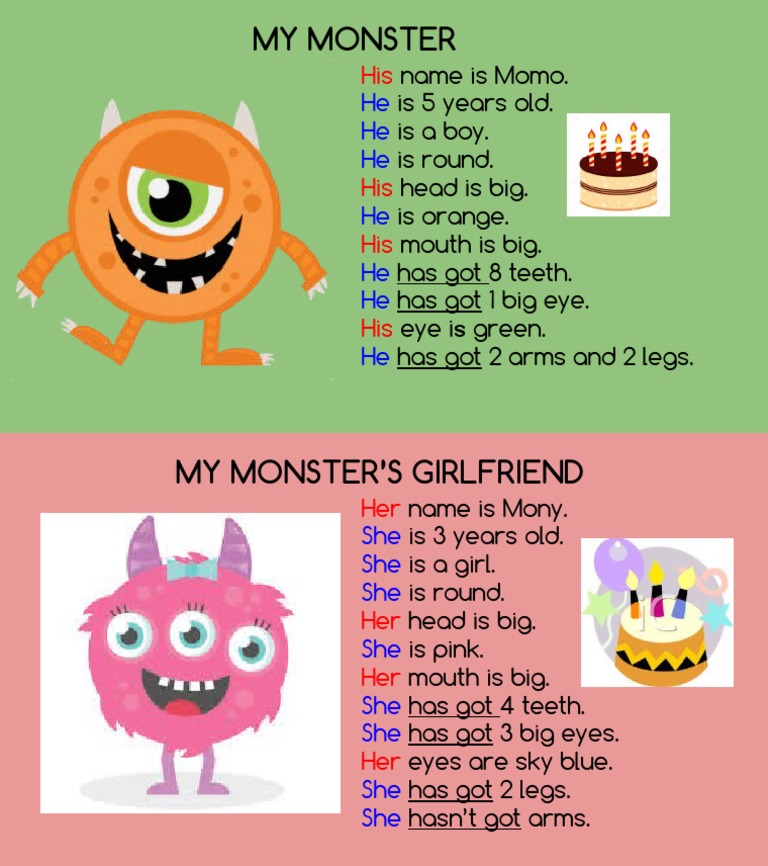 Cute Monster Names: Momo & Mony | PDF | Language Arts & Discipline ...