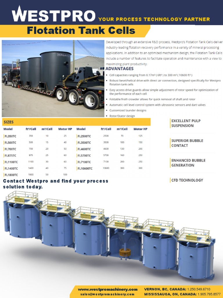 Flotation Tank Cells by Westpro Machinery | PDF