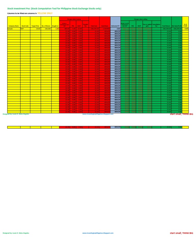Updated Stock Computation Tool | PDF | Stocks | Business