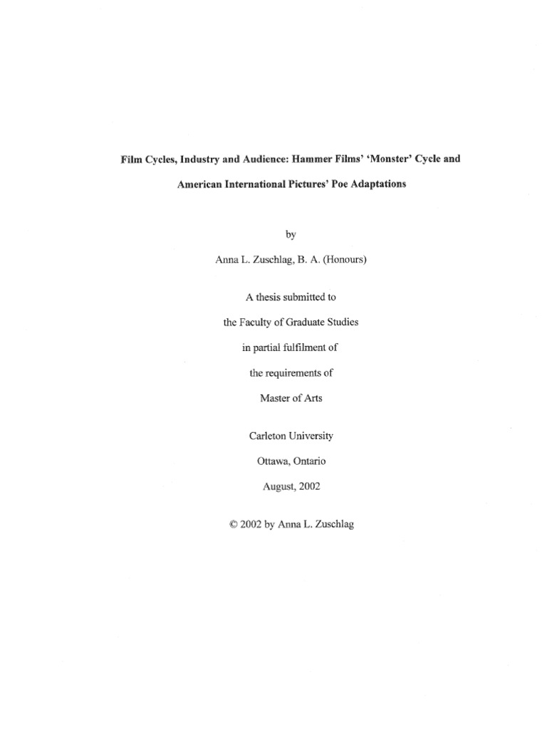 Hammer Films and American International Pictures Poe Cycles | PDF