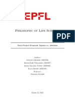 Philosophy of Life Sciences: Term Project Proposal: Egoism vs. Altruism