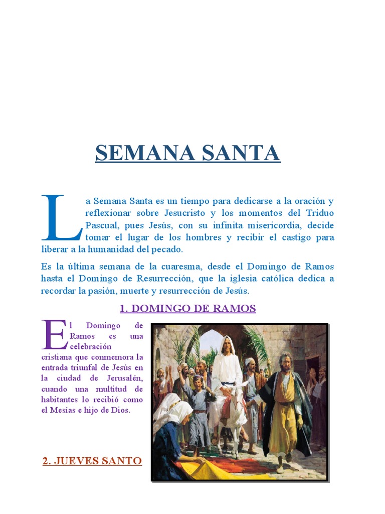 Historia y Celebraciones de Semana Santa | PDF | Pascua de Resurrección ...