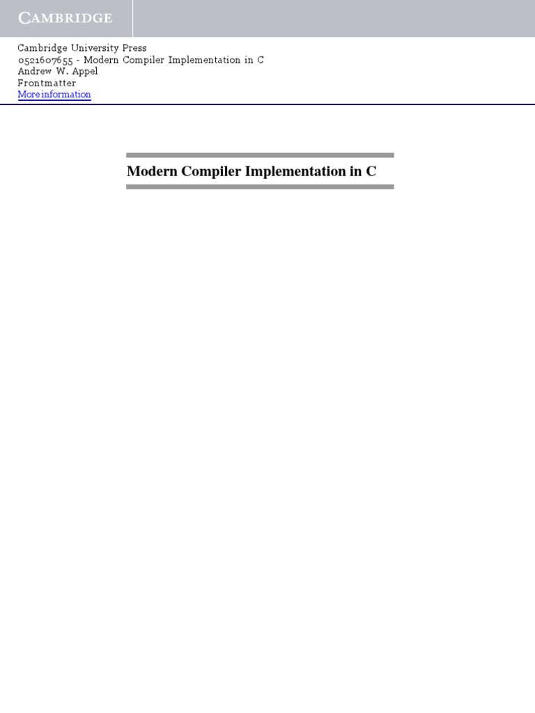 Appel Ict En Internet Modern Compiler Implementation In Ml - 
