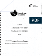 Actualizacion de FSSC 22000 y Iso 2015 (2014)