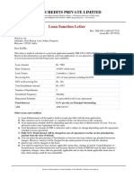 True Credits Private Limited: Loan Sanction Letter