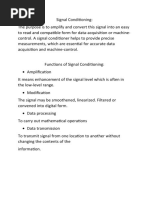 Operation of Amplification, Filtering, Sample and Hold Circuits