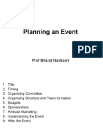 Planning An Event: Prof Bharat Nadkarni