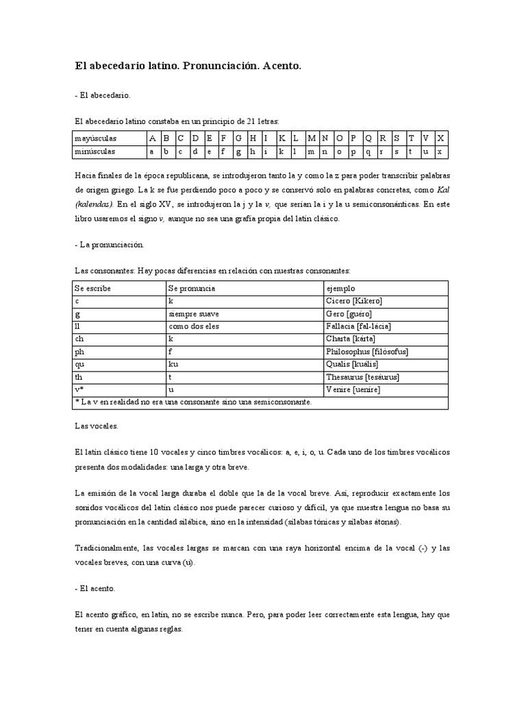 El Abecedario Latino | PDF | Escritura latina | Alfabeto