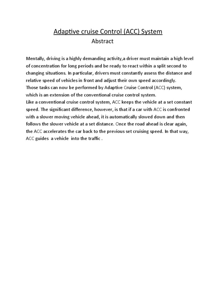 Understanding Adaptive Cruise Control | PDF | Business | Computers