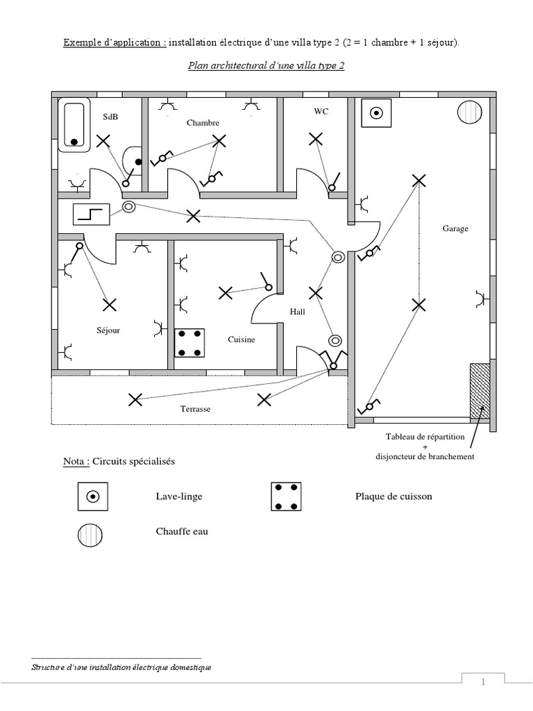 Schéma Installation électrique Maison Pdf Exercice Schema | PDF | Ingénierie de l'énergie électrique | Équipement